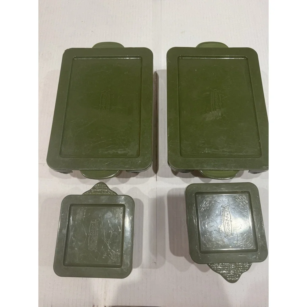 Temp-tations Old World Green 1.5 Qt Casserole Set w Lids 8pc